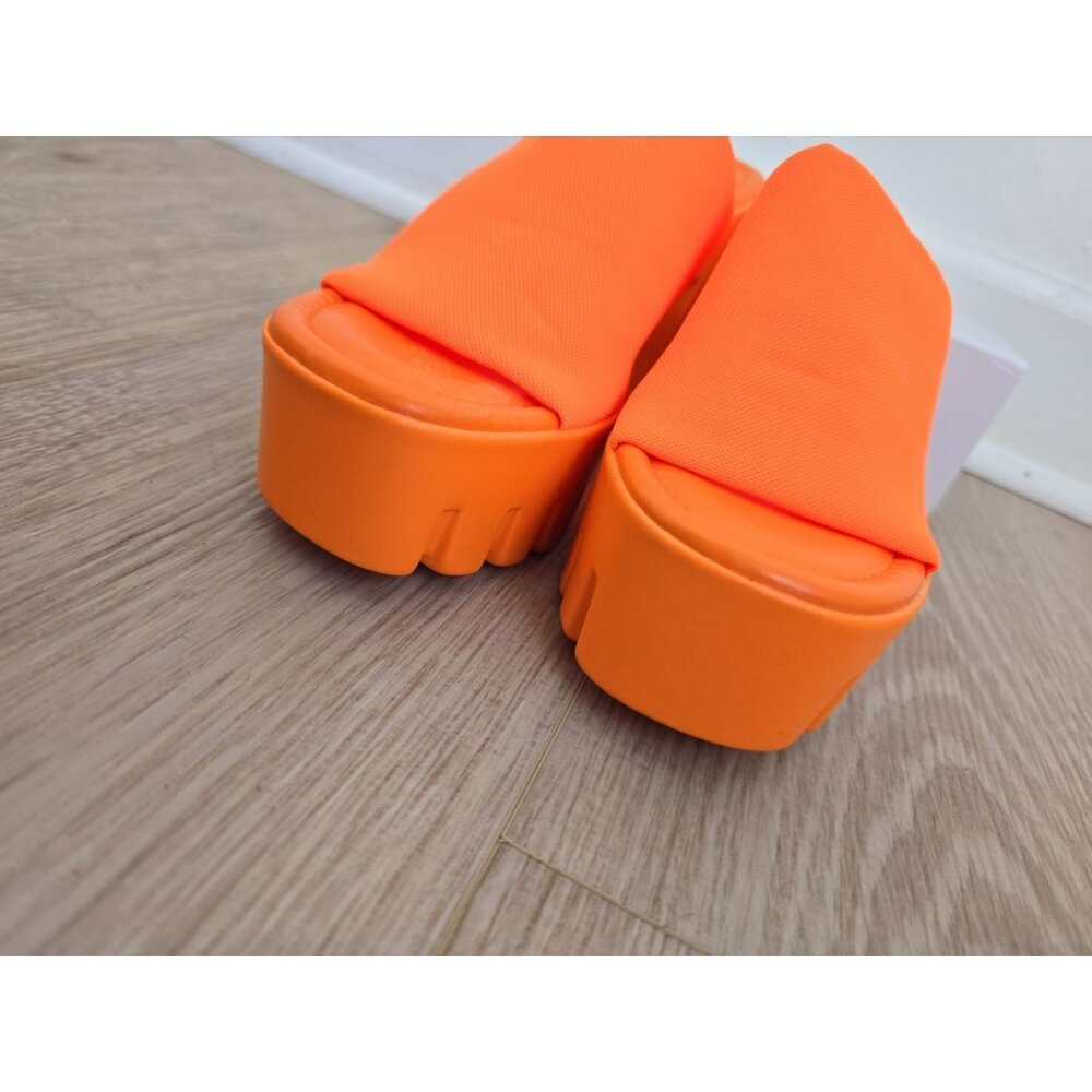 Cape Robbin Neon Orange Platform Chunky Heel Mules - Picture 4 of 11